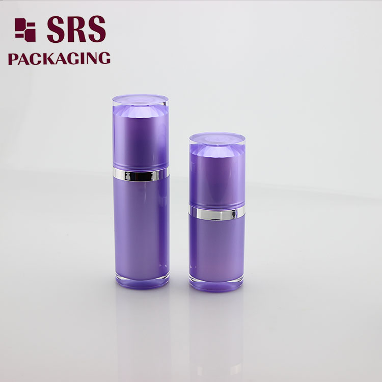 A301 SRS Cosmetic Round Shape Acrylic 15ml purple Airless Bottle